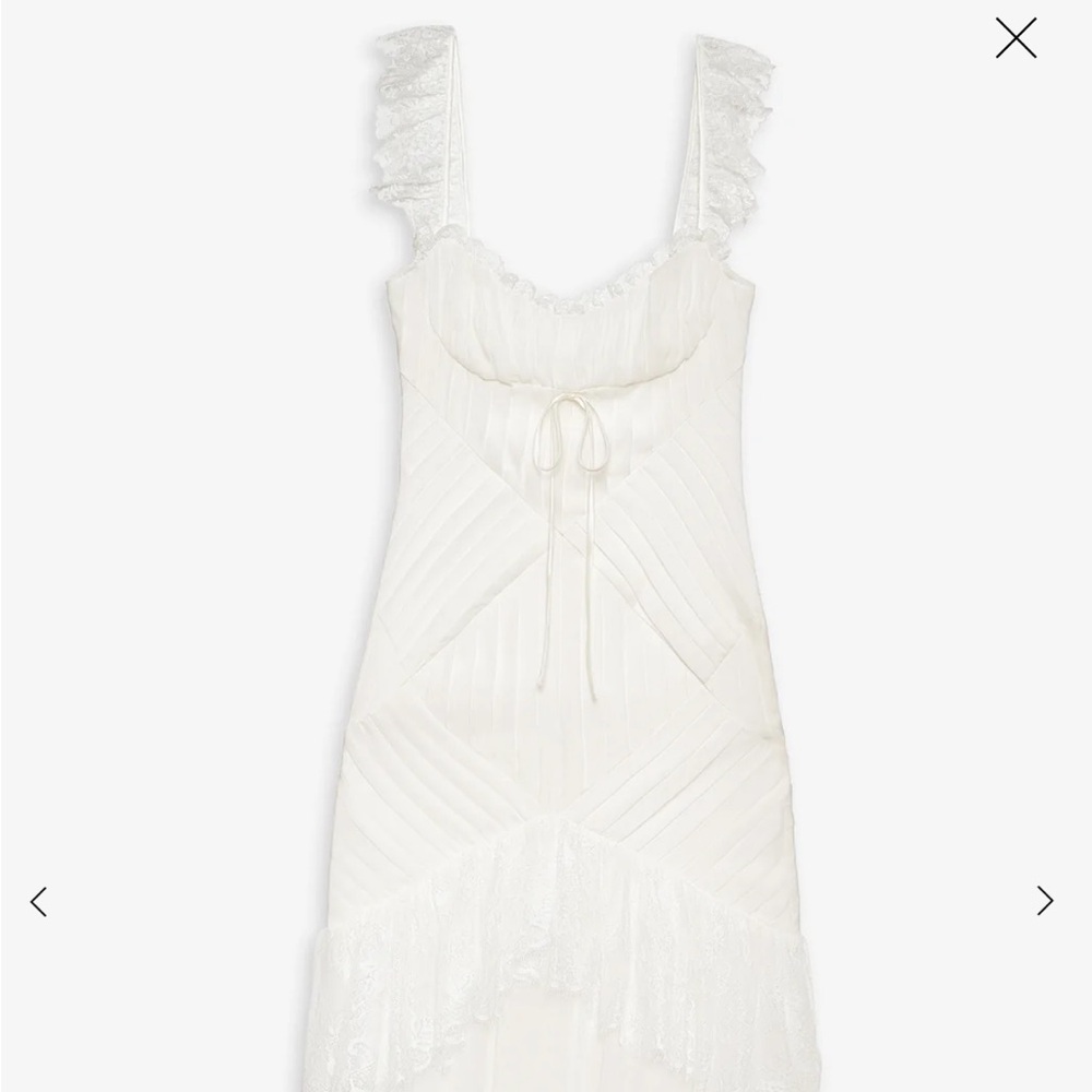 For Love And Lemons White Ruffled Tiered Gown Vivian - Picture 2 of 4